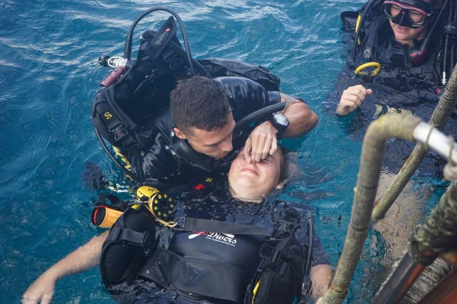 In water rescue breaths are part of the rescue course