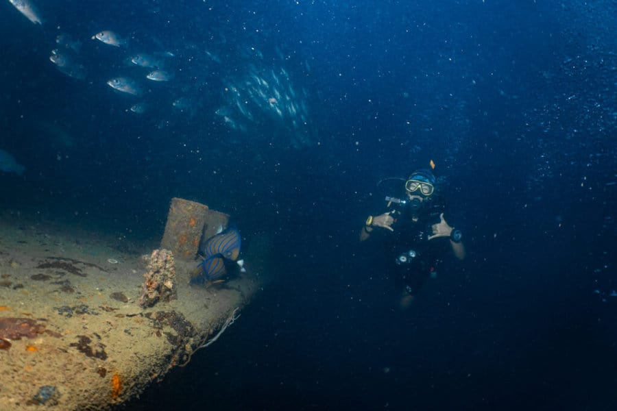 Night diving at the wreck is possible