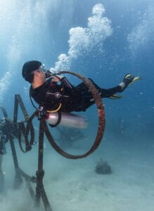 The advanced diving course includes buoyancy practice